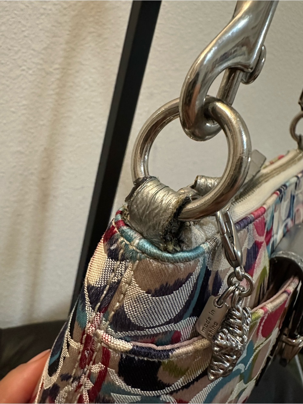 Coach Multicolor Signature Canvas Crossbody with Silver Trim - Picture 9 of 17